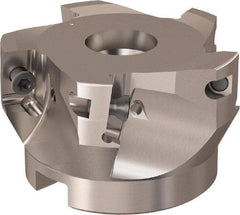 Seco - 5 Inserts, 66mm Cut Diam, 27mm Arbor Diam, 17mm Max Depth of Cut, Indexable Square-Shoulder Face Mill - 90° Lead Angle, 40mm High, XO.X 12.. Insert Compatibility, Through Coolant, Series R220.69 - Exact Tool & Supply