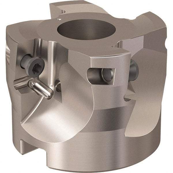 Seco - 4 Inserts, 52mm Cut Diam, 22mm Arbor Diam, 17mm Max Depth of Cut, Indexable Square-Shoulder Face Mill - 90° Lead Angle, 40mm High, XO.X 18.. Insert Compatibility, Through Coolant, Series R220.69 - Exact Tool & Supply