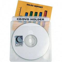 C-LINE - 50 Piece Clear/White CD/DVD Envelope - 5-3/4" High x 5.38" Wide - Exact Tool & Supply