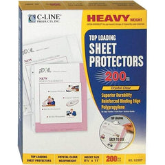 C-LINE - 200 Piece Clear Sheet Protectors-Ring Binder - 11" High x 8-1/2" Wide - Exact Tool & Supply