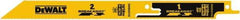 DeWALT - 9" Long x 1" Thick, Bi-Metal Reciprocating Saw Blade - Straight Profile, 14 to 18 TPI, Toothed Edge, Tang Shank - Exact Tool & Supply