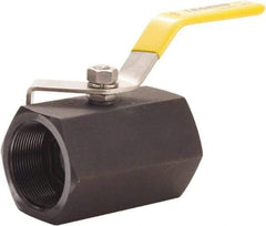Legend Valve - 3/8" Pipe, Standard Port, Carbon Steel Standard Ball Valve - 1 Piece, FNPT x FNPT Ends, Lever Handle, 2,000 WOG, 150 WSP - Exact Tool & Supply