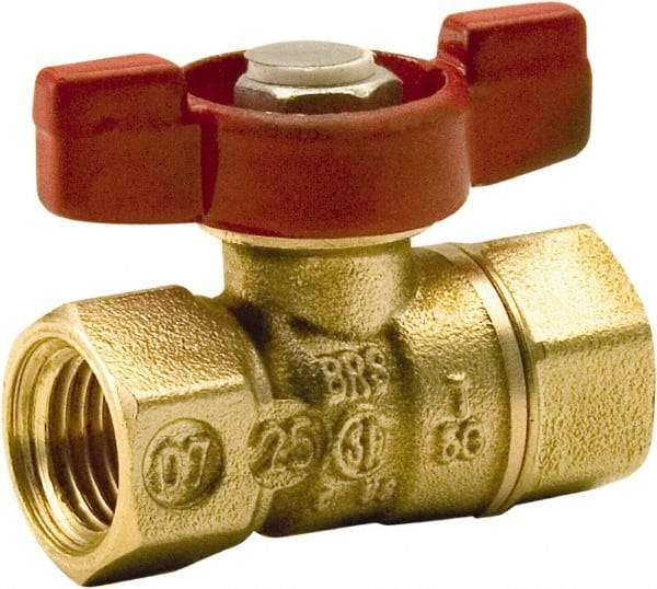 Legend Valve - 1/4" Pipe, Standard Port, Lead Free Brass Standard Ball Valve - 2 Piece, FNPT x FNPT Ends, Tee Handle, 400 WOG, 125 WSP - Exact Tool & Supply