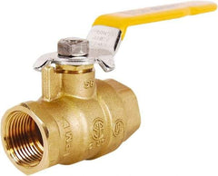 Legend Valve - 2" Pipe, Full Port, Brass Full Port Ball Valve - 2 Piece, FNPT x FNPT Ends, Lever Handle, 600 WOG, 150 WSP - Exact Tool & Supply