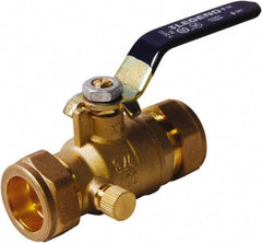 Legend Valve - 1" Pipe, Full Port, Lead Free Brass UL, CSA, FM, NSF Approved Ball Valve - 2 Piece, Comp x Comp Ends, Lever Handle, 600 WOG - Exact Tool & Supply