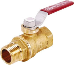 Legend Valve - 1/8" Pipe, Standard Port, Lead Free Brass Standard Ball Valve - 2 Piece, MNPT x FNPT Ends, Lever Handle, 400 WOG, 125 WSP - Exact Tool & Supply