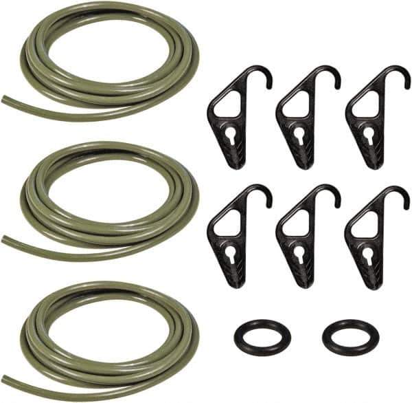 The Better Bungee - 30' Long x 1/4" Diam, Military Green Adjustable Cargo Control Kit - With 6 Hooks - Exact Tool & Supply