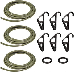 The Better Bungee - 30' Long x 1/4" Diam, Military Green Adjustable Cargo Control Kit - With 6 Hooks - Exact Tool & Supply