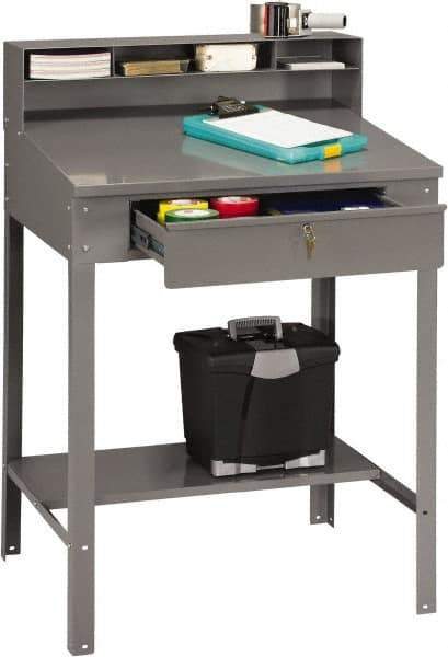 Tennsco - Stationary Shop Desks Type: Foreman's Desk Width (Inch): 34-1/2 - Exact Tool & Supply