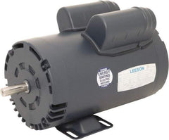 Leeson - 5 Max hp, 3,600 Max RPM, Electric AC DC Motor - 230 V Input, Single Phase, 56Y Frame, 5/8" Shaft Diam, Rigid Base Mount, ODP Enclosure - Exact Tool & Supply