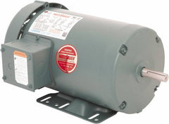 Leeson - 2 Max hp, 1,800 Max RPM, Premium Efficient Electric AC DC Motor - 230/460 V Input, Three Phase, 56H Frame, 5/8" Shaft Diam, Rigid Base Mount, TEFC Enclosure - Exact Tool & Supply