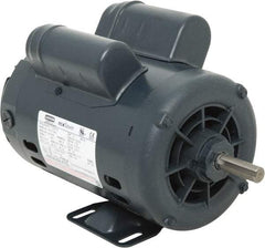 Leeson - 3/4 Max hp, 1,800 Max RPM, Premium Efficient Electric AC DC Motor - 115/230 V Input, Single Phase, 56 Frame, 5/8" Shaft Diam, Rigid Base Mount, ODP Enclosure - Exact Tool & Supply