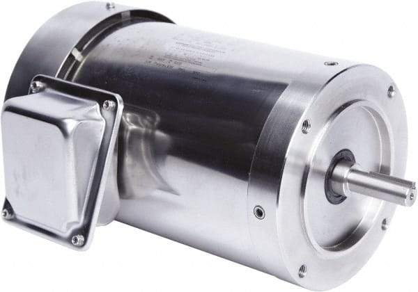 Leeson - 2 Max hp, 1,800 Max RPM, Premium Efficient Electric AC DC Motor - 230/460 V Input, Three Phase, 56C Frame, 5/8" Shaft Diam, C-Face Mount, TEFC Enclosure - Exact Tool & Supply