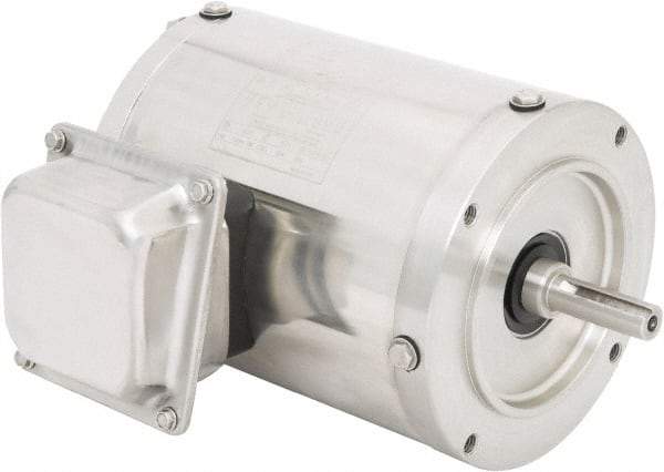Leeson - 3/4 Max hp, 1,800 Max RPM, Electric AC DC Motor - 230/460 V Input, Three Phase, 56C Frame, 5/8" Shaft Diam, C-Face Mount, TENV Enclosure - Exact Tool & Supply