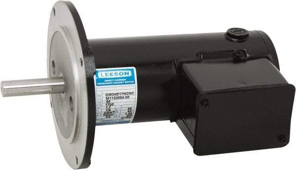 Leeson - 1/6 Max hp, 1,750 Max RPM, Permanent Magnet DC Motors Electric AC DC Motor - 90 V Input, 34E56C Frame, 5/8" Shaft Diam, C-Face Mount, TENV Enclosure - Exact Tool & Supply
