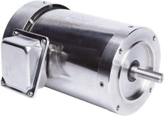 Leeson - 1-1/2 Max hp, 1,800 Max RPM, Premium Efficient Electric AC DC Motor - 230/460 V Input, Three Phase, 56C Frame, 5/8" Shaft Diam, C-Face Mount, TEFC Enclosure - Exact Tool & Supply
