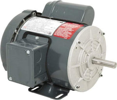 Leeson - 1/3 Max hp, 1,800 Max RPM, Electric AC DC Motor - 115/208-230 V Input, Single Phase, 56 Frame, 5/8" Shaft Diam, Rigid Base Mount, TEFC Enclosure - Exact Tool & Supply
