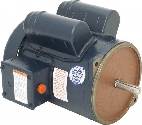 Leeson - 1 Max hp, 1,800 Max RPM, Feed-Auger Drive Electric AC DC Motor - 115/230 V Input, Single Phase, 56YZ Frame, 5/8" Shaft Diam, Special Mount, TEFC Enclosure - Exact Tool & Supply