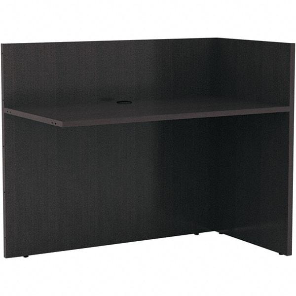 ALERA - Woodgrain Laminate Reception Desk - 44" Wide x 23-5/8" Deep x 41-1/2" High, Espresso - Exact Tool & Supply