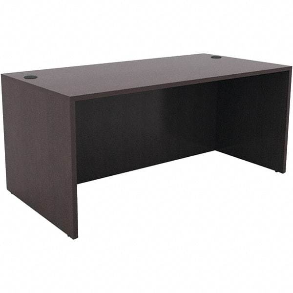 ALERA - Woodgrain Laminate Straight Front Desk - 59-1/8" Wide x 29-1/2" Deep x 29-5/8" High, Espresso - Exact Tool & Supply