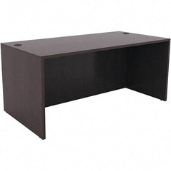 ALERA - Woodgrain Laminate Straight Front Desk - 59-1/8" Wide x 29-1/2" Deep x 29-5/8" High, Espresso - Exact Tool & Supply