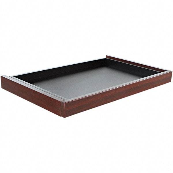 ALERA - Woodgrain Laminate Center Drawer Desk - 24-1/2" Wide x 15" Deep x 2" High, Mahogany - Exact Tool & Supply