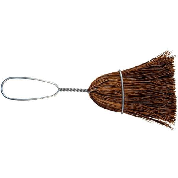 PFERD - 10" OAL Palmyra Bristle Whisk Broom - 7" Long Metal Handle, 3" Bristle Length, 4-1/2" Wide - Exact Tool & Supply