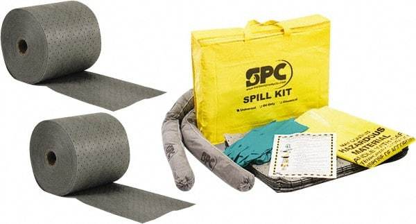 Brady SPC Sorbents - 24 Gal Capacity per Package, Universal Roll - 150' Long x 15" Wide, Gray, Polypropylene - Exact Tool & Supply