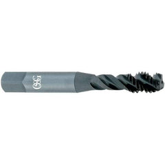 OSG - #10-32 UNF 3 Flute 2B Modified Bottoming Spiral Flute Tap - Vanadium High Speed Steel, TiCN Finish, 2-3/8" OAL, Right Hand Flute, Right Hand Thread, H3, Series EXOTAP VA3 - Exact Tool & Supply