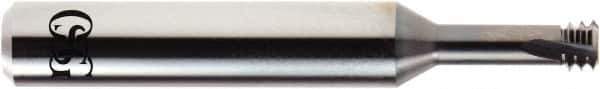 OSG - #1-72 UNF, 0.055" Cutting Diam, 3 Flute, Solid Carbide Helical Flute Thread Mill - External Thread, 0.016" LOC, 1/8" Shank Diam - Exact Tool & Supply