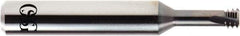 OSG - #1-64 UNC, 0.055" Cutting Diam, 3 Flute, Solid Carbide Helical Flute Thread Mill - External Thread, 0.014" LOC, 1/8" Shank Diam - Exact Tool & Supply