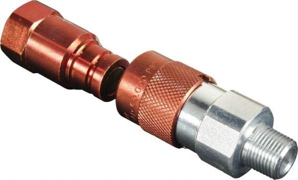 TK Simplex - 3/8 NPTF Hydraulic Hose Flush Face Coupler Set - 10,000 psi - Exact Tool & Supply