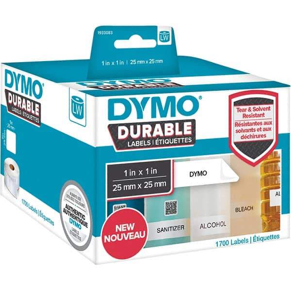 Dymo - Labels, Ribbons & Tapes Type: Durable Square Labels Color: White - Exact Tool & Supply