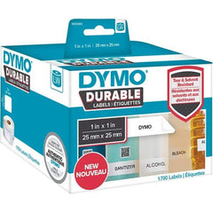 Dymo - Labels, Ribbons & Tapes Type: Durable Square Labels Color: White - Exact Tool & Supply