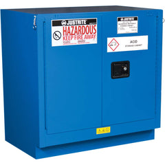 Justrite - 2 Door 1 Shelf 22 Gal Space Saver Safety Cabinet for Flammable Substances - Exact Tool & Supply