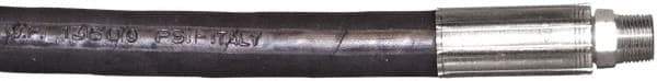 TK Simplex - 3/8" Inside Diam x 3/8 NPT 6' Hydraulic Pump Hose - 10,000 psi, C213 Opposite End, Rubber - Exact Tool & Supply