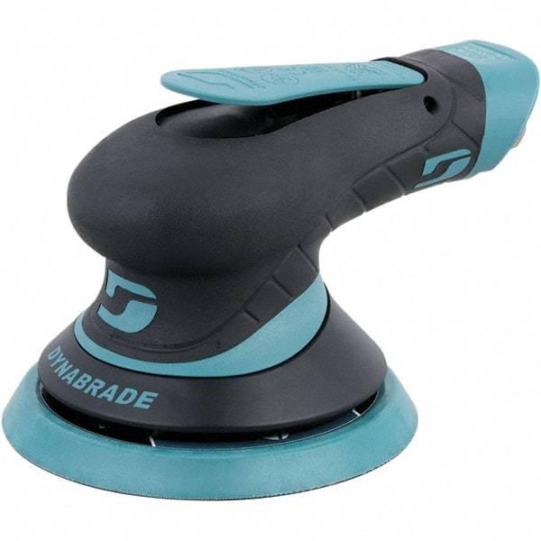 Dynabrade - 12,000 RPM, 12,000 OPM, 19 CFM Air Consumption, 90 psi Air Pressure, Random Air Orbital Sander - Round Pad, Adhesive/PSA Backing, 1/4 NPT Inlet - Exact Tool & Supply