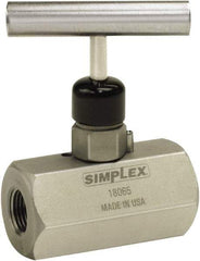 TK Simplex - 3/8 Inlet Steel Hydraulic Control Valve - 3/8 Thread, 10,000 psi, 1.26" Wide x 2-1/2" Long, 0.44 CV Rate - Exact Tool & Supply