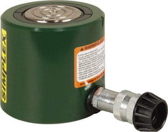 TK Simplex - 2-3/8" Stroke, 50 Ton Portable Hydraulic Low Profile Cylinder - 9.62 Sq In Effective Area, 22.8 Cu In Oil Capacity, 4.81 to 7.19" High, 2-3/4" Plunger Diam, 10,000 Max psi - Exact Tool & Supply