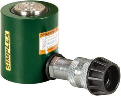 TK Simplex - 1-1/2" Stroke, 10 Ton Portable Hydraulic Low Profile Cylinder - 2.24 Sq In Effective Area, 3.4 Cu In Oil Capacity, 3.47 to 4.97" High, 1-1/2" Plunger Diam, 10,000 Max psi - Exact Tool & Supply