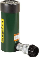 TK Simplex - 3" Stroke, 12 Ton Portable Hydraulic Hollow Hole Cylinder - 2.76 Sq In Effective Area, 8.3 Cu In Oil Capacity, 7.25 to 10.25" High, 1-3/8" Plunger Diam, 10,000 Max psi - Exact Tool & Supply
