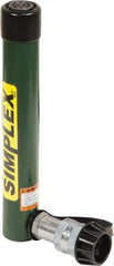 TK Simplex - 7-3/16" Stroke, 5 Ton Portable Hydraulic Single Acting Cylinder - 0.99 Sq In Effective Area, 6.96 Cu In Oil Capacity, 10.75 to 17.93" High, 1" Cyl Bore Diam, 1-1/8" Plunger Diam, 10,000 Max psi - Exact Tool & Supply