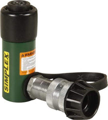 TK Simplex - 1-1/8" Stroke, 5 Ton Portable Hydraulic Single Acting Cylinder - 0.99 Sq In Effective Area, 0.99 Cu In Oil Capacity, 4.37 to 5.5" High, 1" Cyl Bore Diam, 1-1/8" Plunger Diam, 10,000 Max psi - Exact Tool & Supply