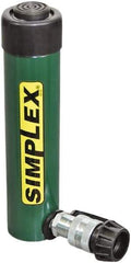 TK Simplex - 6-3/8" Stroke, 15 Ton Portable Hydraulic Single Acting Cylinder - 3.14 Sq In Effective Area, 19 Cu In Oil Capacity, 10.69 to 17.07" High, 1.63" Cyl Bore Diam, 2" Plunger Diam, 10,000 Max psi - Exact Tool & Supply