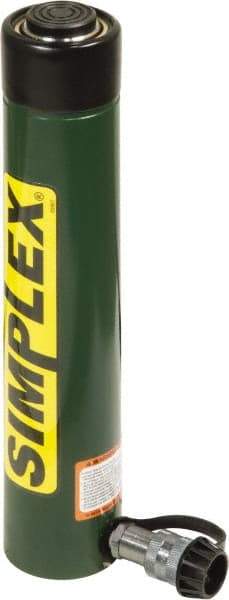 TK Simplex - 12-3/16" Stroke, 25 Ton Portable Hydraulic Single Acting Cylinder - 5.16 Sq In Effective Area, 63.18 Cu In Oil Capacity, 16.75 to 28.94" High, 2.25" Cyl Bore Diam, 2-9/16" Plunger Diam, 10,000 Max psi - Exact Tool & Supply