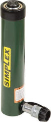 TK Simplex - 10-3/8" Stroke, 15 Ton Portable Hydraulic Single Acting Cylinder - 3.14 Sq In Effective Area, 31.4 Cu In Oil Capacity, 14.69 to 25.07" High, 1.63" Cyl Bore Diam, 2" Plunger Diam, 10,000 Max psi - Exact Tool & Supply