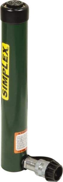 TK Simplex - 12" Stroke, 10 Ton Portable Hydraulic Single Acting Cylinder - 2.24 Sq In Effective Area, 26.84 Cu In Oil Capacity, 15.78 to 27.78" High, 1.5" Cyl Bore Diam, 1.69" Plunger Diam, 10,000 Max psi - Exact Tool & Supply