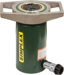 TK Simplex - 6-5/8" Stroke, 100 Ton Portable Hydraulic Single Acting Cylinder - 20.63 Sq In Effective Area, 137 Cu In Oil Capacity, 14.06 to 20.69" High, 4.13" Cyl Bore Diam, 5-1/8" Plunger Diam, 10,000 Max psi - Exact Tool & Supply