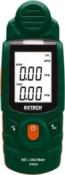 Extech - Audible, Visual Alarm, Backlit LCD Display, Formaldehyde Monitor - Exact Tool & Supply