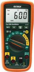 Extech - EX350, CAT III, 600 VAC/VDC, Digital True RMS Multimeter - 40 mOhm, Measures Voltage, Capacitance, Current, Frequency, Resistance - Exact Tool & Supply